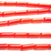 2x6mm red tube shaped coral beads