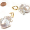 Large Sized Baroque Pearl Earrings in Sterling Silver