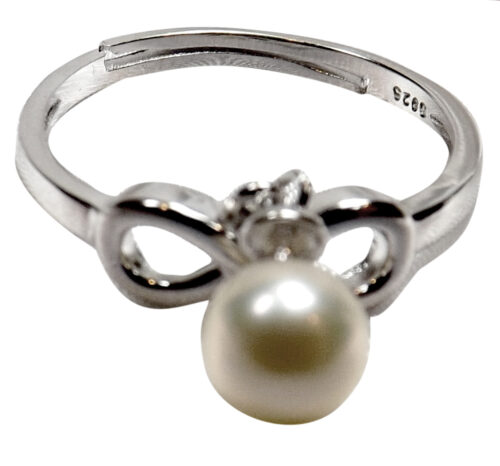 925 Sterling Silver infinity pearl ring