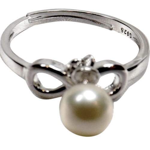 925 Sterling Silver infinity pearl ring