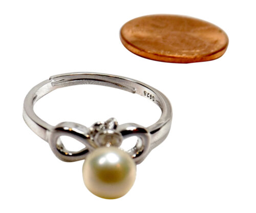 925 Sterling Silver infinity pearl ring