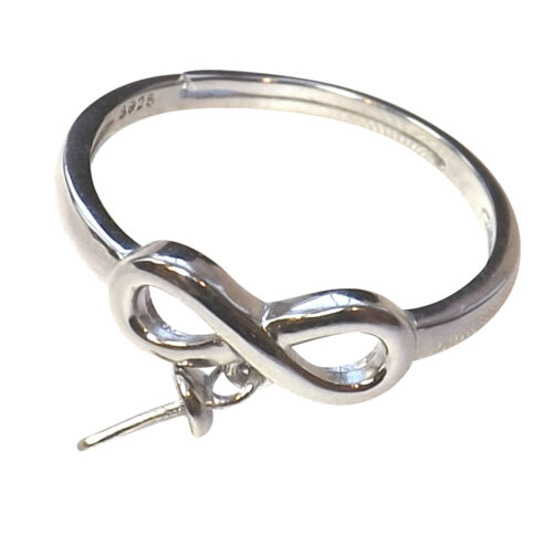 Pearl ring mounting in a dangling setting