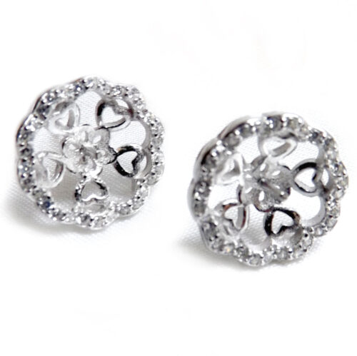 925 silver pearl earring studs settings