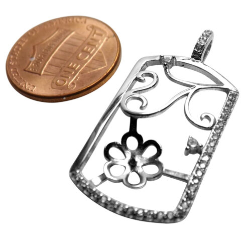 Large 925 Sterling Silver Pearl Pendant Settings