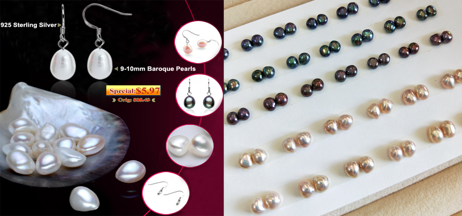 baroque pearl earrings in 925 silver