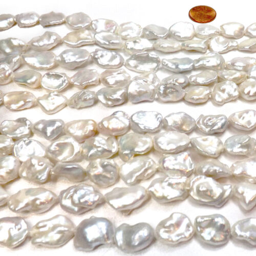 14-16mm Large Grey Colored Pearls with 2.3mm Holes
