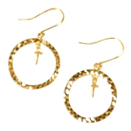 18k yellow gold pearl earrings setting