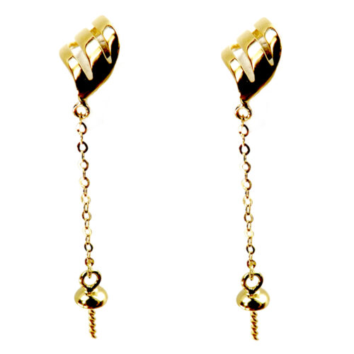 3 leaf 18kyg pearl earrings settings
