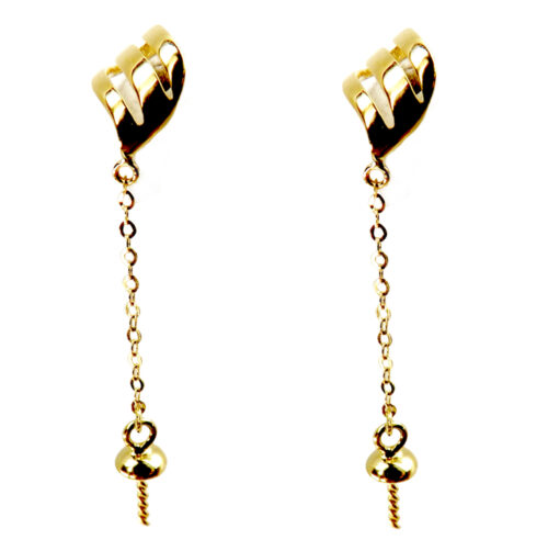 3 leaf 18kyg pearl earrings settings