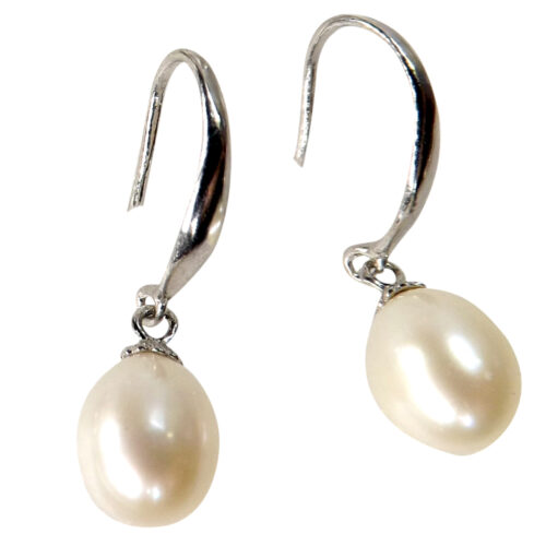 925 Sterling Silver Pearl Dangling Earrings