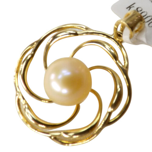 14k yellow gold pearl pendants