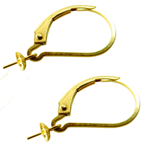 18k yellow gold pearl earrings setting