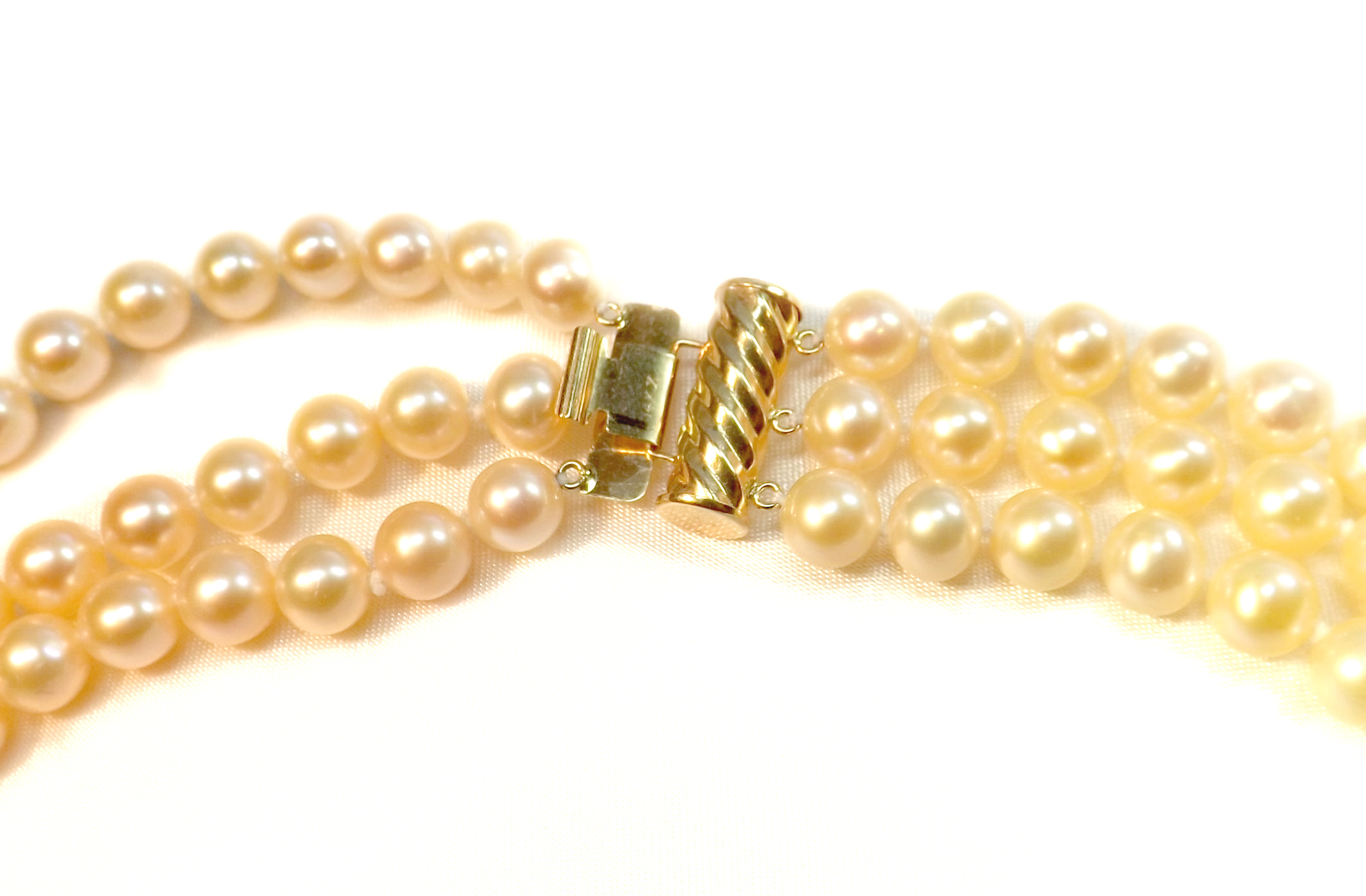 14K Solid Gold Clasps for 3 Rows Pearl Necklace or Bracelet
