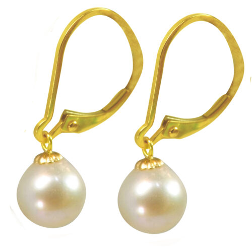 18k yellow gold pearl earrings
