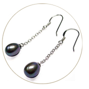 Dangling Teardrop Pearl Earrings Silver 4 Colors of Pearls Dangling Teardrop Pearl Earrings Silver 4 Colors of Pearls