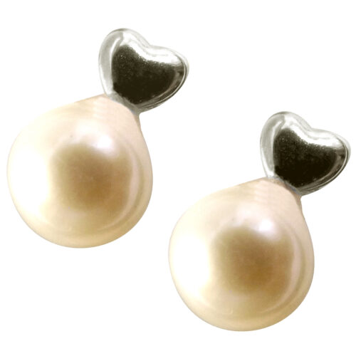 18k white gold pearl earrings