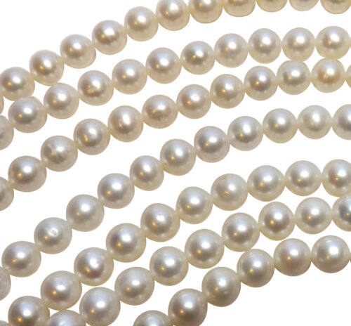 7-8mm white round pearl strands high AA+ quality