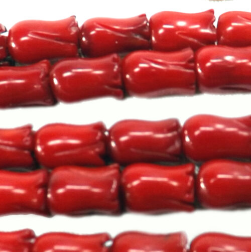 6x9mm Vase Shaped Red Coral Beads Strands