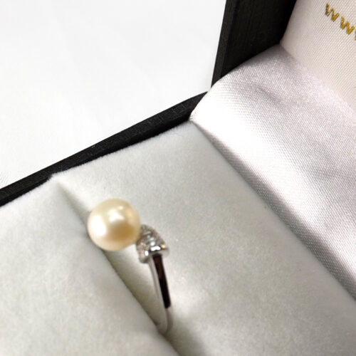 pearl silver adjustable pearl ring