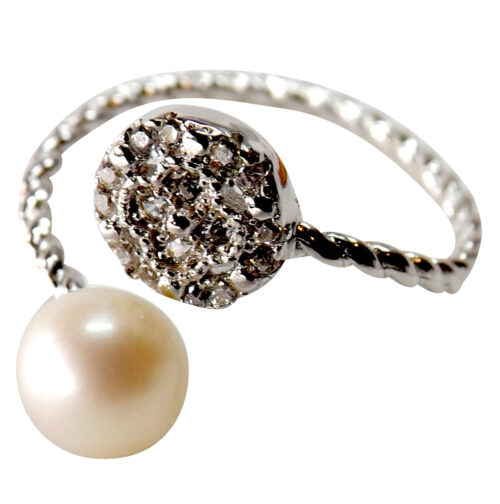 Sterling silver pearl ring adjustable sized