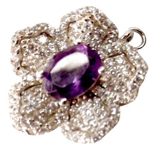 Silver amethyst clasp