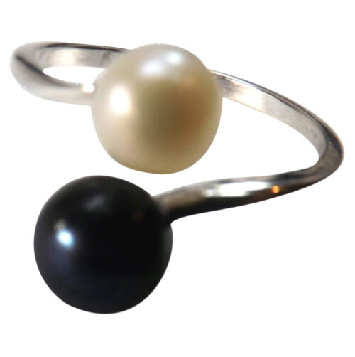 pearl silver ring