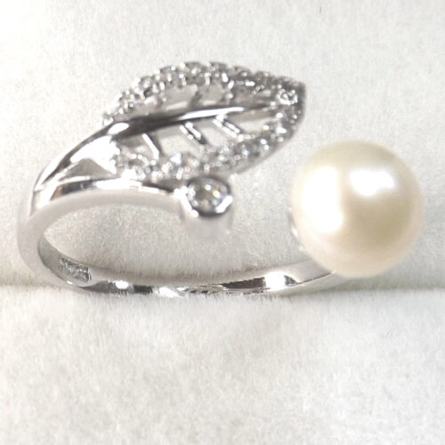 pearl silver ring