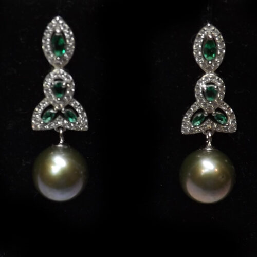 925 Sterling Silver Jade Pearl Earring