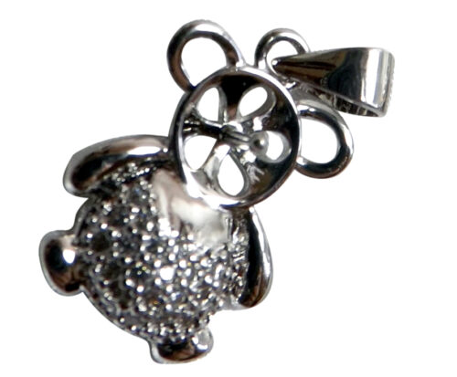 cute bear pearl pendant setting