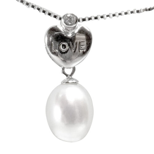 925 sterling silver love pearl pendant