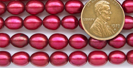 White Pink Mauve Grey and Black 7-8mm Rice Shaped Pearl Strand White Pink Mauve Grey and Black 7-8mm Rice Shaped Pearl Strand