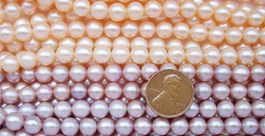 7-8mm Round Pearl Strand 4 Colors of Pearls 7-8mm Round Pearl Strand 4 Colors of Pearls