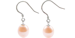 8-9mm AAA Quality Drop Pearl Earrings 14k Solid Gold