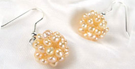 Semi-round Pearls Snow Ball Sterling Silver Earrings