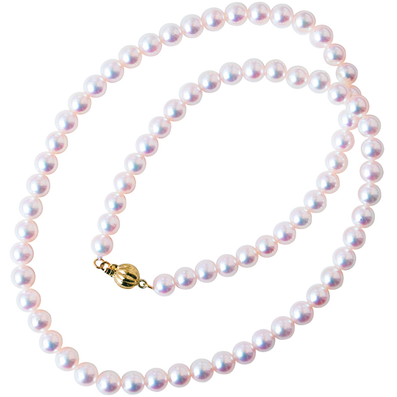 Natural Akoya White Pearl Necklace 18 Inch – AAA+ 10-11mm – 14K Gold Clasp