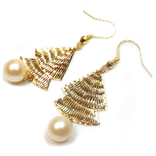 18KY good white pearl earrings