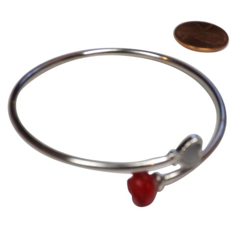 925 Sterling Silver Coral Bangle