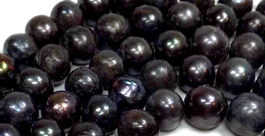 13-17mm Round Nucleated Pearls with Larger Holes in Shades of Black