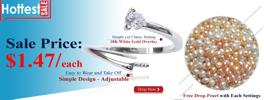 Adjustable Sized Ring Setting 18K White Gold Overlay Adjustable Sized Ring Setting 18K White Gold Overlay