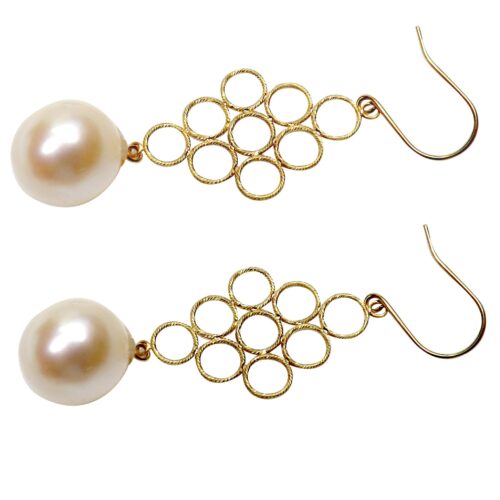 18KY good pearl earrings