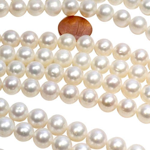 10-11mm White Round Pearl Strands