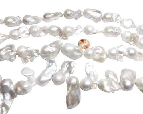 huge 17mm-35mm white baroque pearl strands