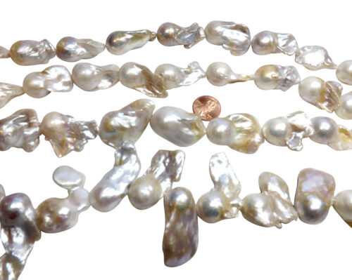 huge 17mm-35mm white baroque pearl strands