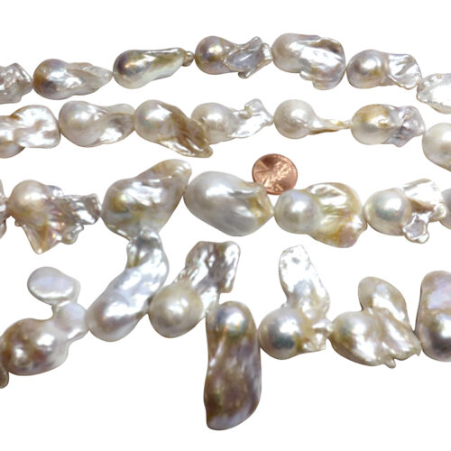 huge 17mm-35mm white baroque pearl strands