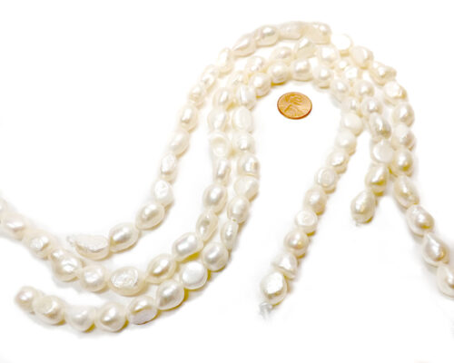white baroque pearls with larger holes