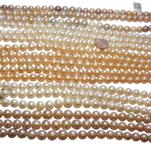 Huge Sized 11-13mm Round 4 colored Pearl Strands