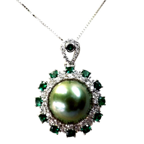 sterling silver sun flower shaped pearl pendant
