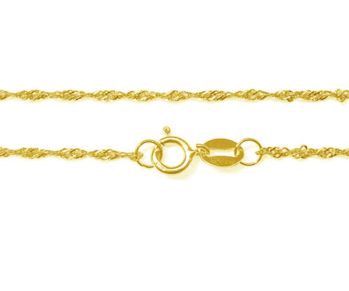 18in Long 925 Sterling Silver Chain with 18K Yellow Gold