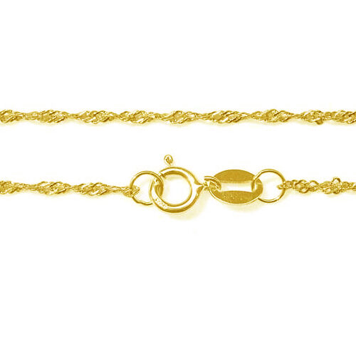 18in Long 925 Sterling Silver Chain with 18K Yellow Gold