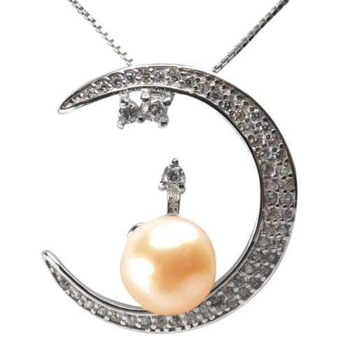 925 silver pink pearl pendant